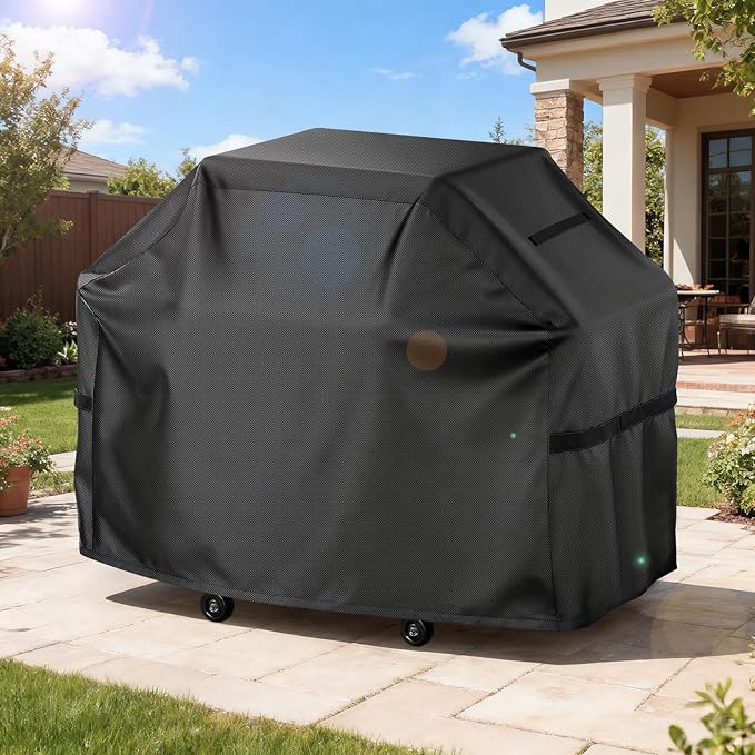 LBTING Grill Cover, 60-inch Heavy Duty 300D Oxford Waterproof Windproof UV Resistant BBQ Gas Grill Cover for Outdoor Barbecue Fit Most Brands Weber, Brinkmann, Char Broil, Holland