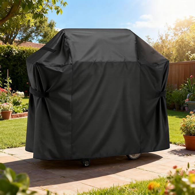 LBTING Grill Cover, 44-inch Heavy Duty 300D Oxford Waterproof Windproof UV Resistant BBQ Gas Grill Cover for Outdoor Barbecue Fit Most Brands Weber, Brinkmann, Char Broil, Holland