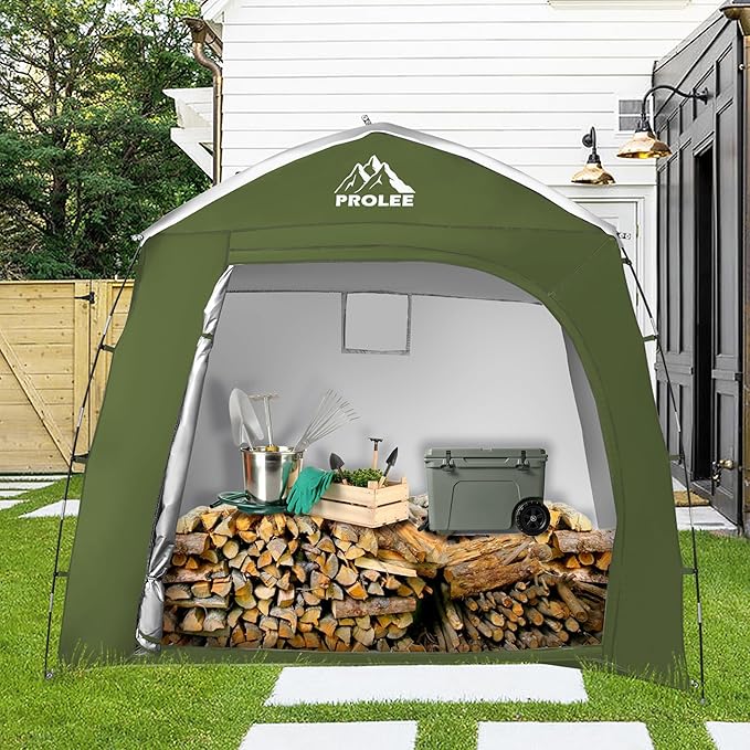 Bike Storage 7.3 x 5ft, Outside Storage Waterproof Oxford Fabric for 4 Bikes, Bike Shed, Garden Sheds & Outdoor Storage (Arch Green - XXL for 4-5 Bikes)