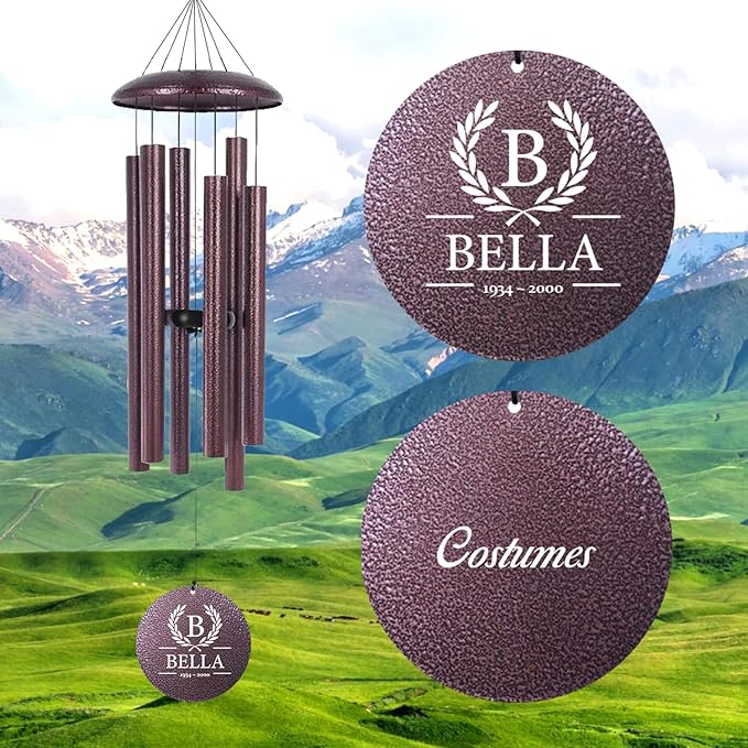ASTARIN 36" Large Deep Tone Personalized Sympathy Wind Chimes, Memorial Wind Chime for Loss of Mother Father Loved One, Bereavement Gifts Decor Outdoor Patio Garden Graveyard(Produced in USA)