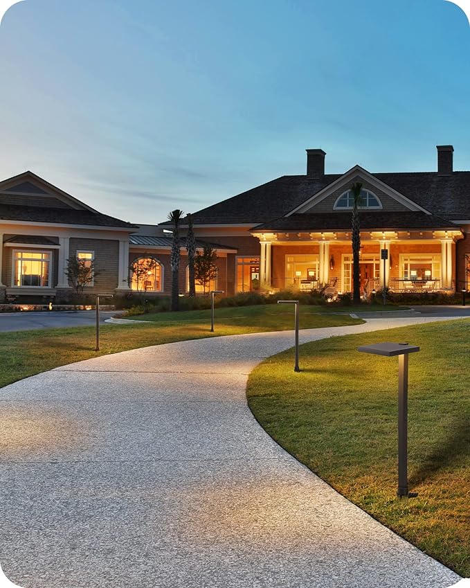 EDISHINE Low Voltage Landscape Lighting, 5.6W 151LM 3000K 50,000 Hrs Waterproof LED Pathway Lights, 12V Aluminum Outdoor Landscape Lighting with Connectors for Yard, Garden, Walkway, 4 Pack