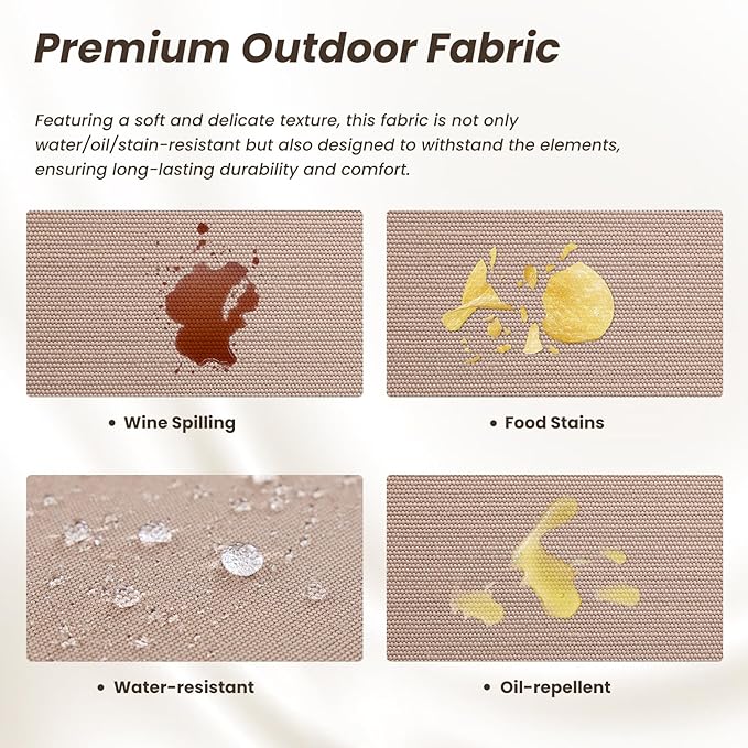 Soohow Patio Furniture Set, 4 Piece Outdoor Patio Furniture Set, 2 x Outdoor Swivel Chair, 1 x 3-Seats Sofa and 1 x Coffee Table, Metal Conversation Set for Porch, Balcony, and Backyard