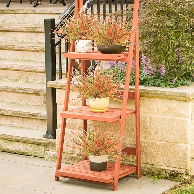 36 Pcs Fall Flowers Outdoor, UV Resistant Artificial Fall Plants Plastic Faux Fall Greenery Shrubs for Indoor Outside Planters Porch Patio Window Box Home Decor (Orange)