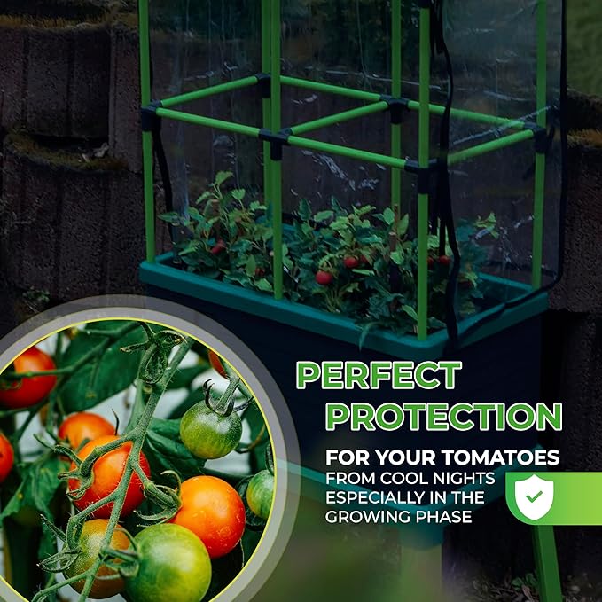 Bio Green Cover for Raised Garden Bed City Jungle & Heidelberg | Transparent Design | Incl. 2 Zippers | Protection from Cool Nights | Easy to Assemble