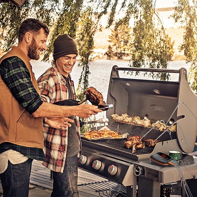 Inkbird Bluetooth Grill BBQ Meat Thermometer with 4 Probes Digital Wireless Grill Thermometer, Timer, Alarm,150 ft Barbecue Cooking Kitchen Food Meat Thermometer for Smoker, Oven, Drum