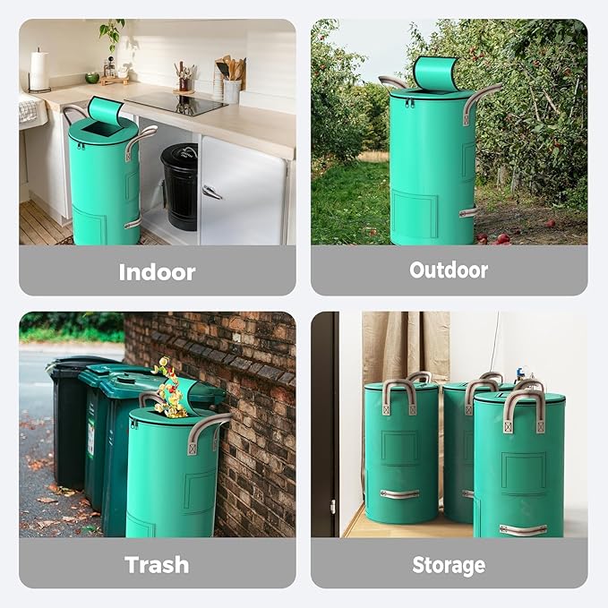 Compost Bin Outdoor - 43 Gallon Breathable Thickened Reusable Garden Yard Waste Bags, Composting Bin for Outside Garden with Faster Composting & Odor Reduction