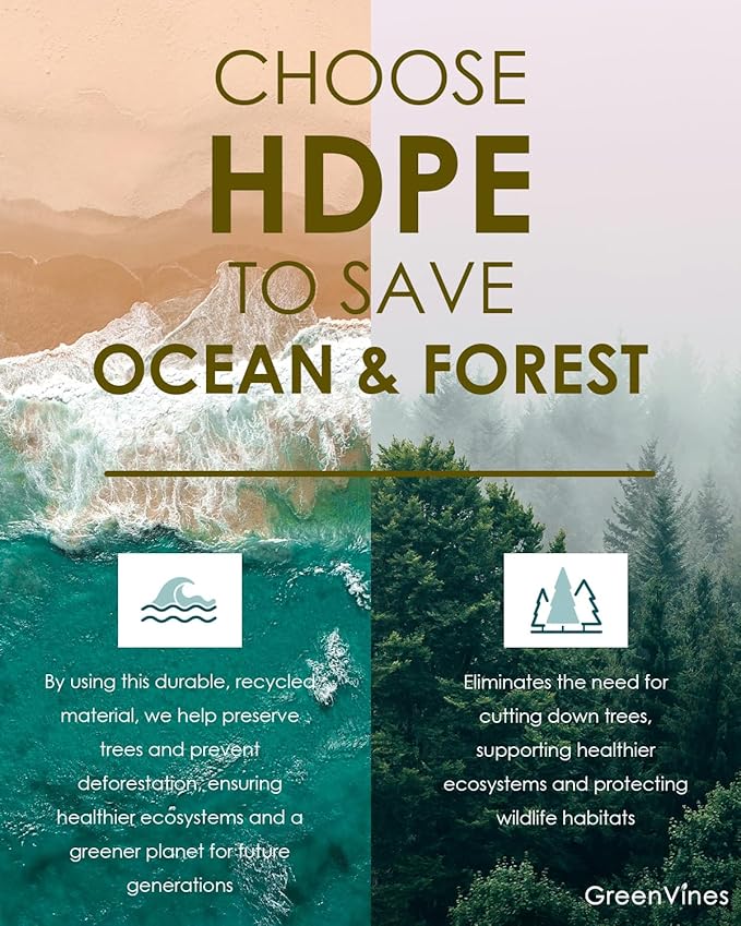 GREENVINES Outdoor Bench | 51.5’’ | HDPE | Garden Benches | Weatherproof | for Outdoors Patio Park Porch Outside Backyard | 2-Person | Teak