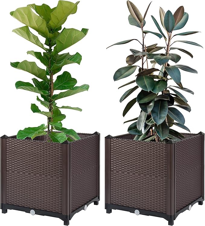 D'vine Dev Raised Beds - Elevated Garden Box with Drainage Plug, Standing Planter Beds for Vegetable/Flower/Herb Gardening Kit, RGB-4