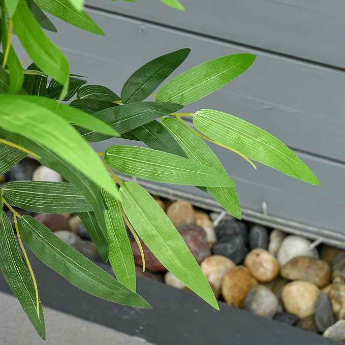 HOMCOM 4.5FT Artificial Bamboo Tree, Decorative Faux Plant in Nursery Pot for Indoor or Outdoor Decor