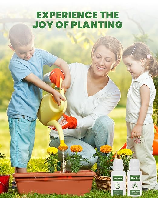 RainPoint Hydroponic Nutrients A&B (800ml in Total), Plant Food A&B for Indoor Hydroponics Growing System, Hydroponics Fertilizer for Growing Vegetables, Fruits, and Flowers