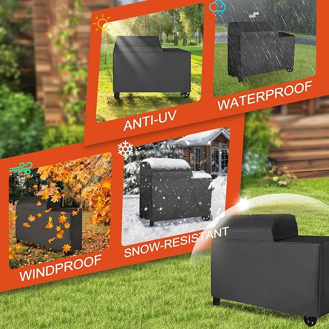 Heavy Duty 600D Grill Cover Compatible with BAC761 Traeger Grills Woodridge Pellet Grill and Smoker