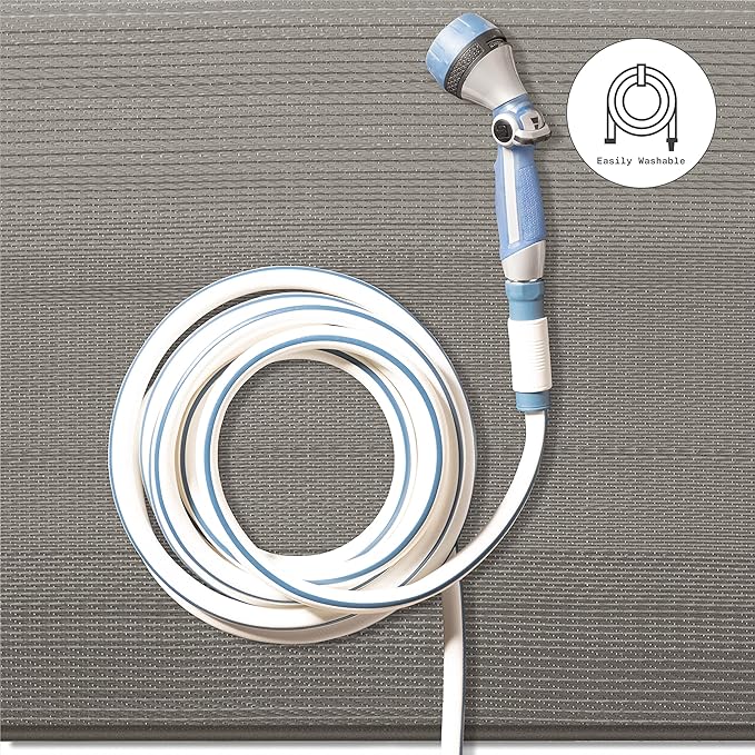 Fab Habitat Outdoor Rug - Waterproof, Fade Resistant, Crease-Free - Premium Recycled Plastic - Neutral Ombre - Patio, Deck, Porch, Balcony, Laundry Room - Big Sur - Ash - 4 x 6 ft