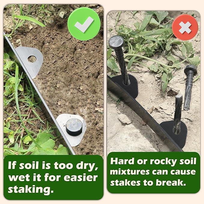 Gardzen Landscape Edging Kit, 20-Foot Long, 3-Inch Tall, No Dig Garden Edging Border for Flower Beds, Tree Rings, Pathways, Includes 24 Spikes