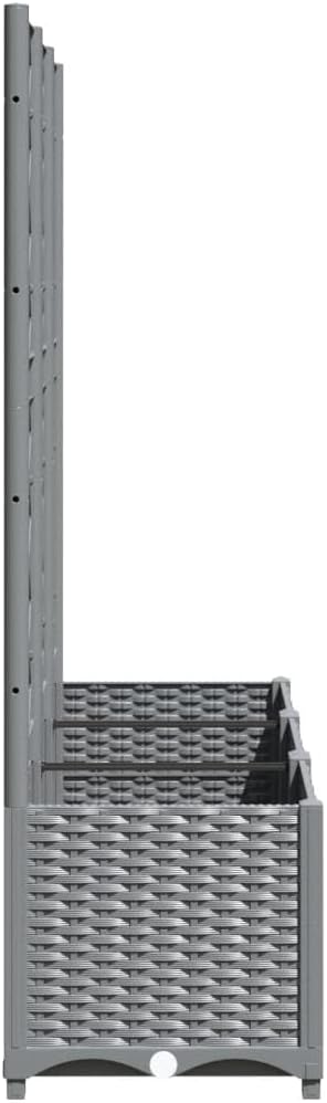 Garden Planter with Trellis, Trellis with Planter Box, Outdoor Raised Garden Bed for Climbing Plants, Raised Garden Bed Garden Planter Box, Light Gray 47.2"x15.7"x53.5" PP