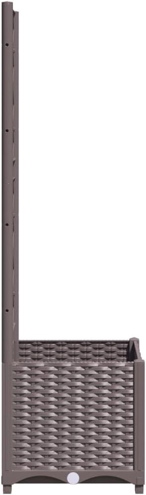 Garden Planter with Trellis, Trellis with Planter Box, Outdoor Raised Garden Bed for Climbing Plants, Raised Garden Bed Garden Planter Box, Brown 15.7"x15.7"x53.5" PP