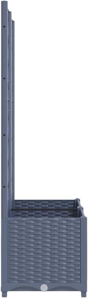 Garden Planter with Trellis, Trellis with Planter Box, Outdoor Raised Garden Bed for Climbing Plants, Raised Garden Bed Garden Planter Box, Dark Gray 31.5"x15.7"x53.5" PP