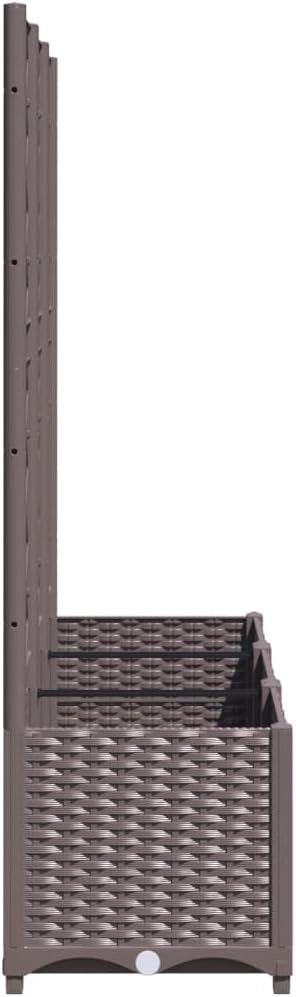 Garden Planter with Trellis, Trellis with Planter Box, Outdoor Raised Garden Bed for Climbing Plants, Raised Garden Bed Garden Planter Box, Brown 47.2"x15.7"x53.5" PP