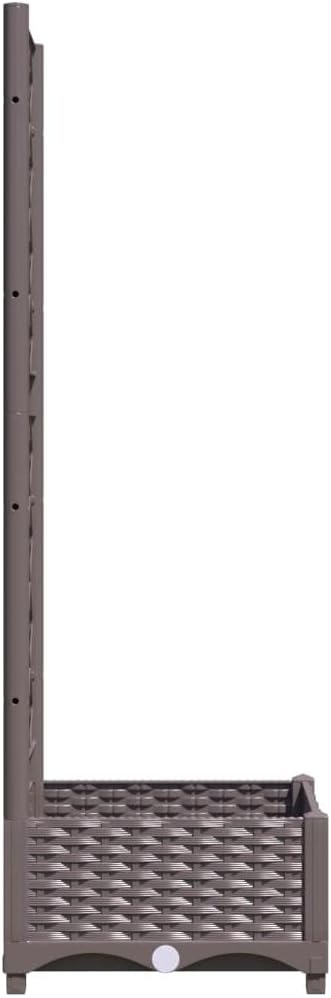 Garden Planter with Trellis, Trellis with Planter Box, Outdoor Raised Garden Bed for Climbing Plants, Raised Garden Bed Garden Planter Box, Brown 15.7"x15.7"x47.8" PP