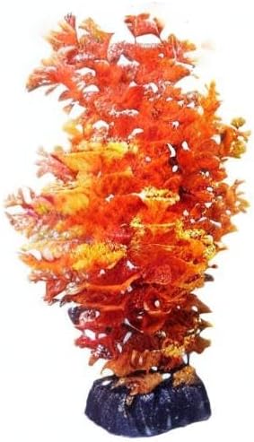 Mipukbay Orange Aquarium Plants - Artificial Plastic Fish Tank Decor, Realistic Ornament Safe for Fish & Shrimp, Low-Maintenance Aquascaping Plants for Freshwater/Saltwater Tank Landscaping