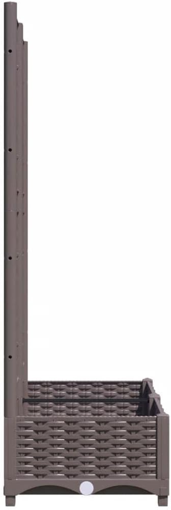 Garden Planter with Trellis, Outdoor Raised Garden Bed for Climbing Plants, Brown 31.5"x15.7"x47.8" PP