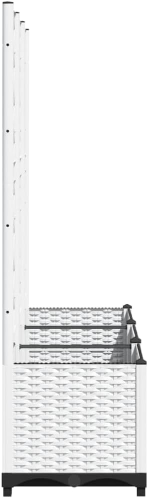 Garden Planter with Trellis, Trellis with Planter Box, Outdoor Raised Garden Bed for Climbing Plants, Raised Garden Bed Garden Planter Box, White 47.2"x15.7"x53.5" PP