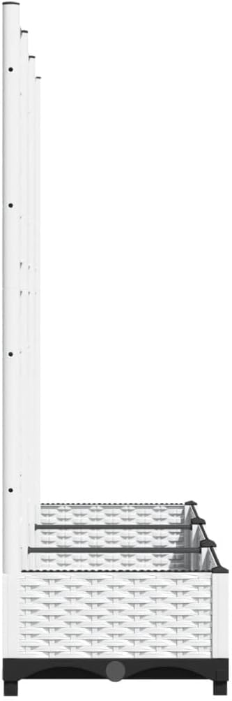 Garden Planter with Trellis, Trellis with Planter Box, Outdoor Raised Garden Bed for Climbing Plants, Raised Garden Bed Garden Planter Box, White 47.2"x15.7"x47.8" PP