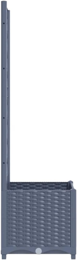 Garden Planter with Trellis, Trellis with Planter Box, Outdoor Raised Garden Bed for Climbing Plants, Raised Garden Bed Garden Planter Box, Dark Gray 15.7"x15.7"x53.5" PP