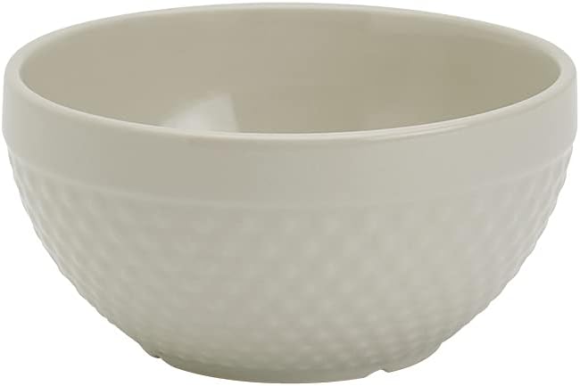 TTU Tabletops Gallery Hobnail Style 4 Piece Timeless Grey Stoneware Nesting Mixing Bowl Set for Baking and Cooking