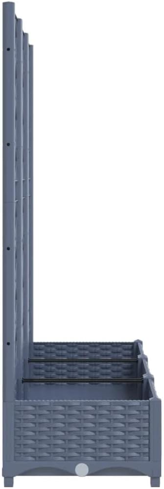 Garden Planter with Trellis, Trellis with Planter Box, Outdoor Raised Garden Bed for Climbing Plants, Garden Planter Box, Dark Gray 47.2"x15.7"x47.8" PP