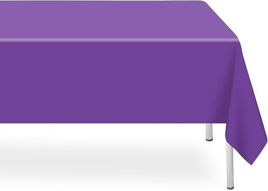 2 Pack Purple Tablecloth, Rectangular Plastic Table Cloths for Parties Disposable, 54x108 in Waterproof Tablecloth for Birthday Party Baby Shower Picnic Valentines
