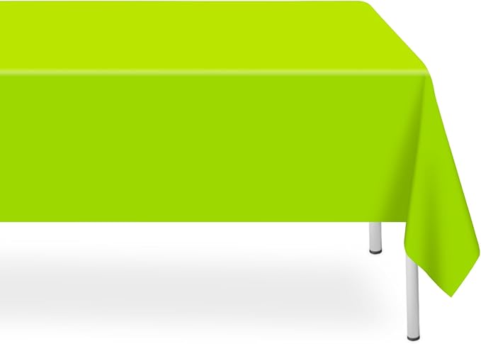3 Pack Lime Green Christmas Tablecloth, Rectangular Plastic Table Cloths for Parties Disposable, 54x108 in Waterproof Tablecloth for Birthday Party Baby Shower Picnic Valentines