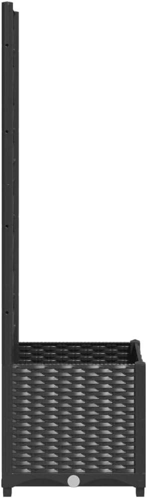 Garden Planter with Trellis, Trellis with Planter Box, Outdoor Raised Garden Bed for Climbing Plants, Raised Garden Bed Garden Planter Box, Black 15.7"x15.7"x53.5" PP