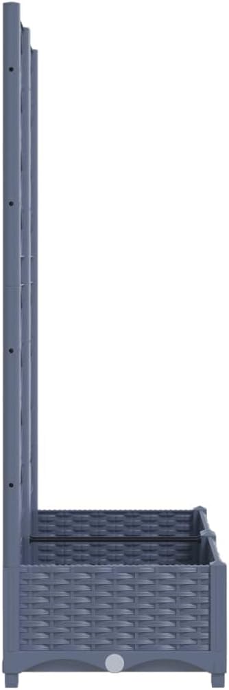 Garden Planter with Trellis, Outdoor Raised Garden Bed for Climbing Plants, Dark Gray 31.5"x15.7"x47.8" PP