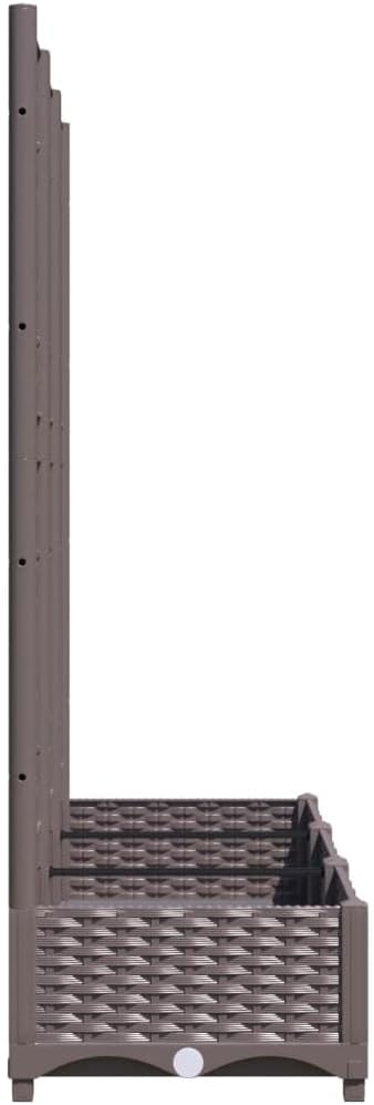 Garden Planter with Trellis, Trellis with Planter Box, Outdoor Raised Garden Bed for Climbing Plants, Raised Garden Bed Planter Box, Brown 47.2"x15.7"x47.8" PP