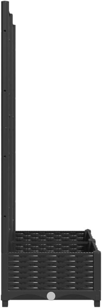 Garden Planter Box with Trellis, Outdoor Raised Garden Bed for Climbing Plants, Black 31.5"x15.7"x47.8" PP