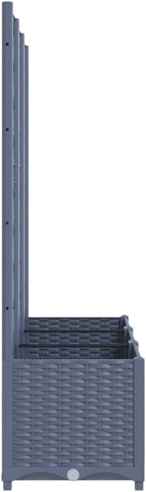 Garden Planter with Trellis, Trellis with Planter Box, Outdoor Raised Garden Bed for Climbing Plants, Raised Garden Bed Garden Planter Box, Dark Gray 47.2"x15.7"x53.5" PP