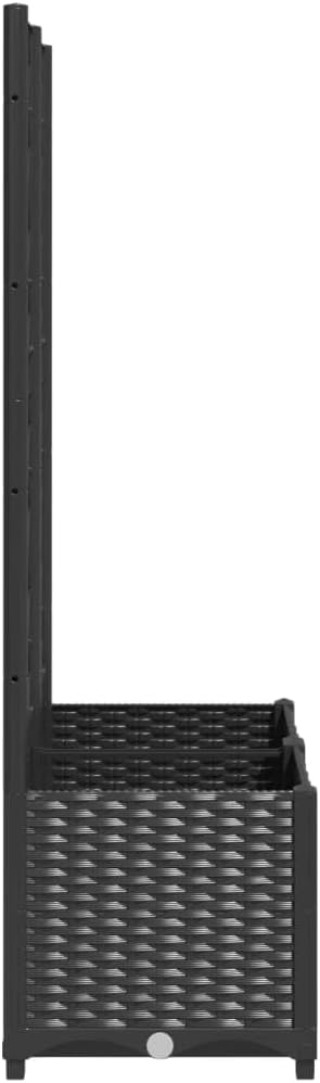 Garden Planter with Trellis, Trellis with Planter Box, Outdoor Raised Garden Bed for Climbing Plants, Raised Garden Bed Garden Planter Box, Black 31.5"x15.7"x53.5" PP