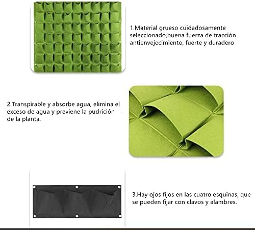Wall Plant Bag,4Pcs Vertical Hanging Outdoor Wall Planter 4 Pocket Plant Grow Bag Wall Mounted Reusable Degradable Felt Garden Planter Herbs Succulents Artificial Flowers. (Black)