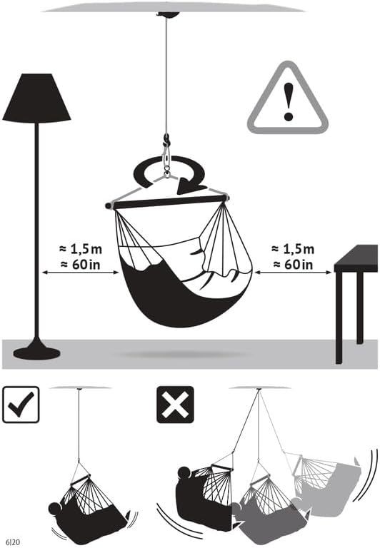 La Siesta® - XL King Habana Cotton Hanging Hammock Chair, Indoor Outdoor Hammock Swing Chair, Boho Hanging Chair Bedroom Patio, Max 355 Lbs, Zebra