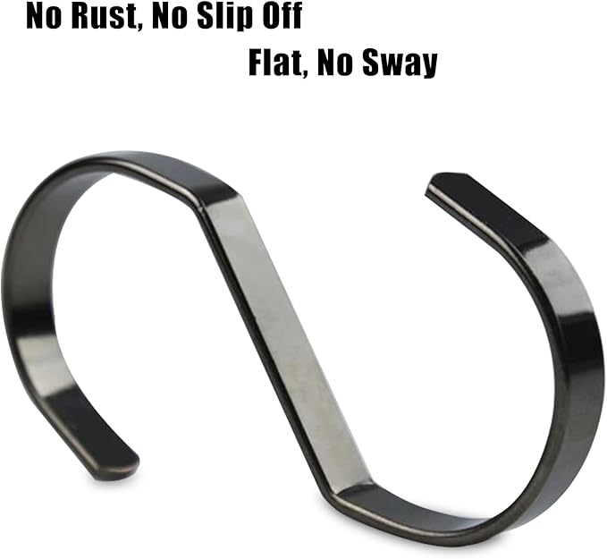 16-Pack 4 Inch Flat S Shape Hooks Heavy-Duty Chrome Finish Hanging S Hooks for Kitchenware, Pots, Utensils, Plants, Towels, Gardening Tools, Clothes (Gun Black)