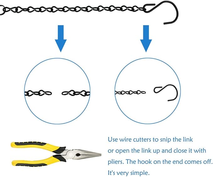 YINGFENG 10 Pack 9.5 Inch Black Hanging Chains, Garden Plant Hangers for Hanging Bird Feeders, Billboards, Chalkboards, Basket, Planters, Lanterns, Wind Chimes and Decorative Ornaments Etc.