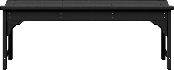 WestinTrends Malibu Outdoor Bench, All Weather Resistant Poly Lumber Backless Patio Garden Bench, Adirondack Curved Bench Seat for Comfort, Black