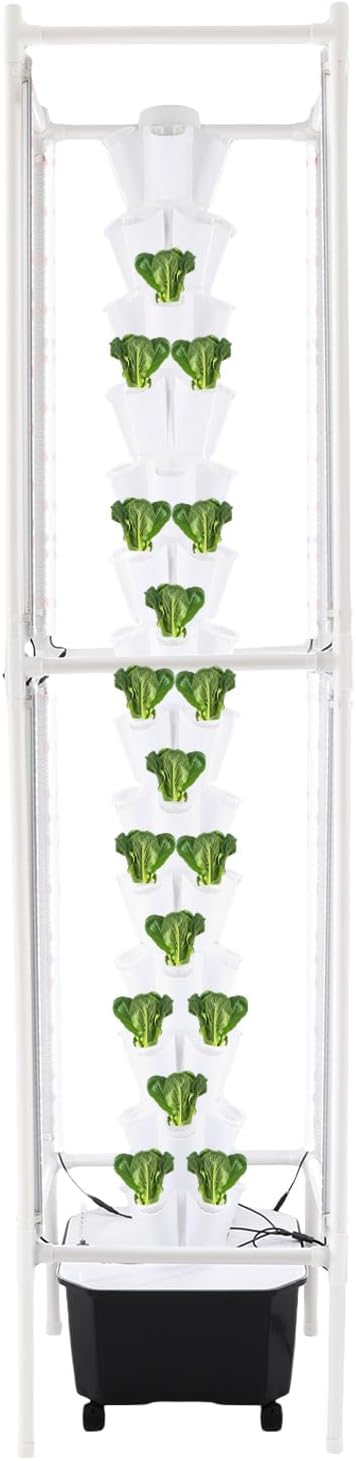 Hydroponic Growing Tower System Kit, 70-Plant Vertical Hydroponics Garden Tower with LED Grow Light, for Outdoor Indoor Herbs Fruits Vegetables Smart Garden Planter Kit