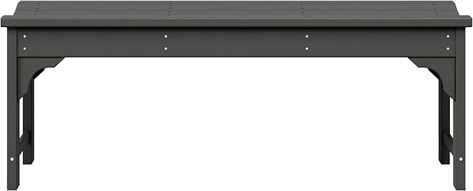 WestinTrends Malibu Outdoor Bench, All Weather Resistant Poly Lumber Backless Patio Garden Bench, Adirondack Curved Bench Seat for Comfort, Gray