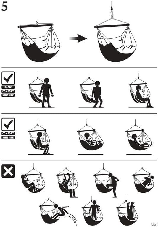 La Siesta® - XL King Habana Cotton Hanging Hammock Chair, Indoor Outdoor Hammock Swing Chair, Boho Hanging Chair Bedroom Patio, Max 355 Lbs, Zebra