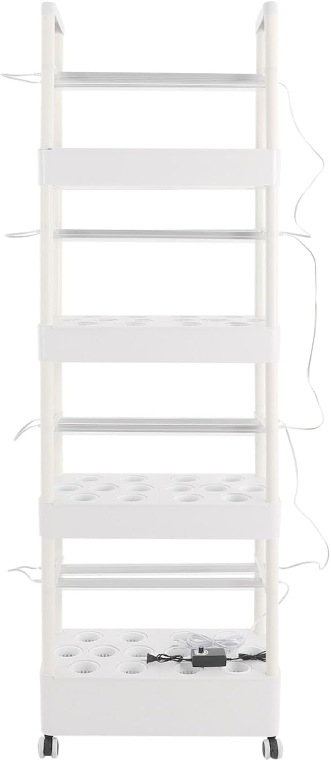 Hydroponic Growing Tower System Kit, 56-Plant Vertical Hydroponics Garden Tower with LED Grow Light, for Outdoor Indoor Herbs Fruits Vegetables Smart Garden Planter Kit