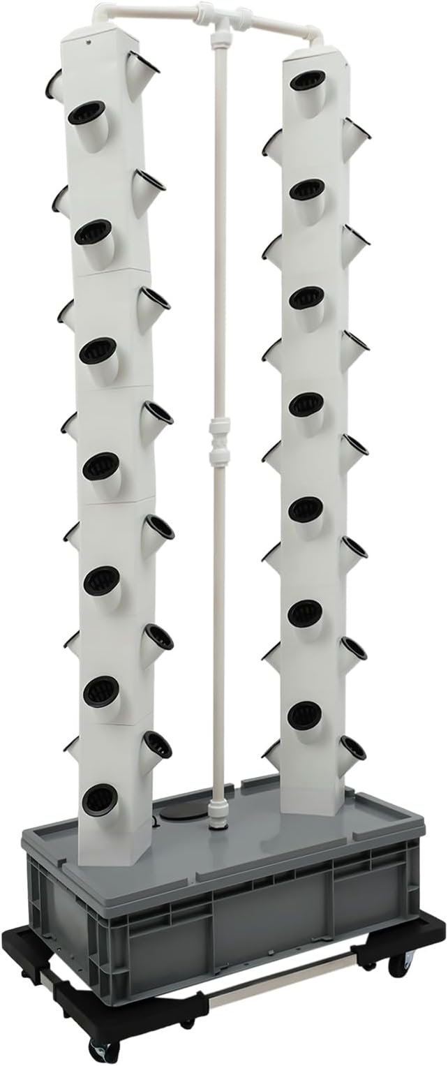 Hydroponic Growing Tower System Kit, 56-Plant Vertical Hydroponics Garden Tower with LED Grow Light, for Outdoor Indoor Herbs Fruits Vegetables Smart Garden Planter Kit
