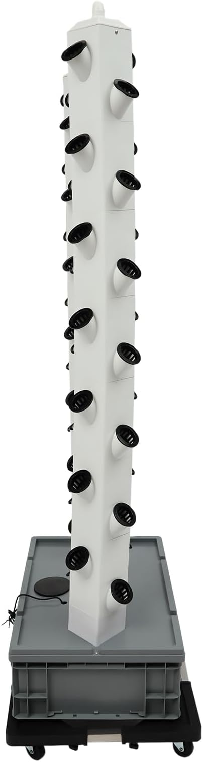 Hydroponic Growing Tower System Kit, 56-Plant Vertical Hydroponics Garden Tower with LED Grow Light, for Outdoor Indoor Herbs Fruits Vegetables Smart Garden Planter Kit