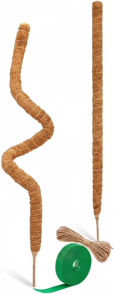 Moss Pole Monstera Plant Support – 2 Pack 28” Bendable Moss Pole Monstera Plant Support, Plant Stakes for Indoor Plants, Tall Plant Sticks Support for Climbing Plants