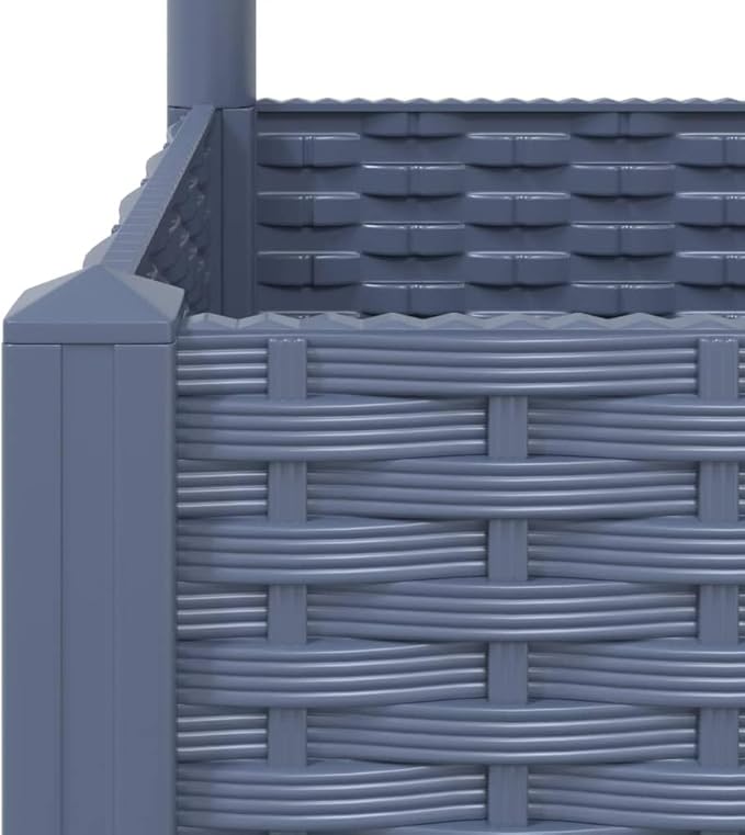 Garden Planter with Trellis, Trellis with Planter Box, Outdoor Raised Garden Bed for Climbing Plants, Raised Garden Bed Garden Planter Box, Dark Gray 31.5"x15.7"x53.5" PP